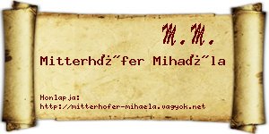 Mitterhöfer Mihaéla névjegykártya